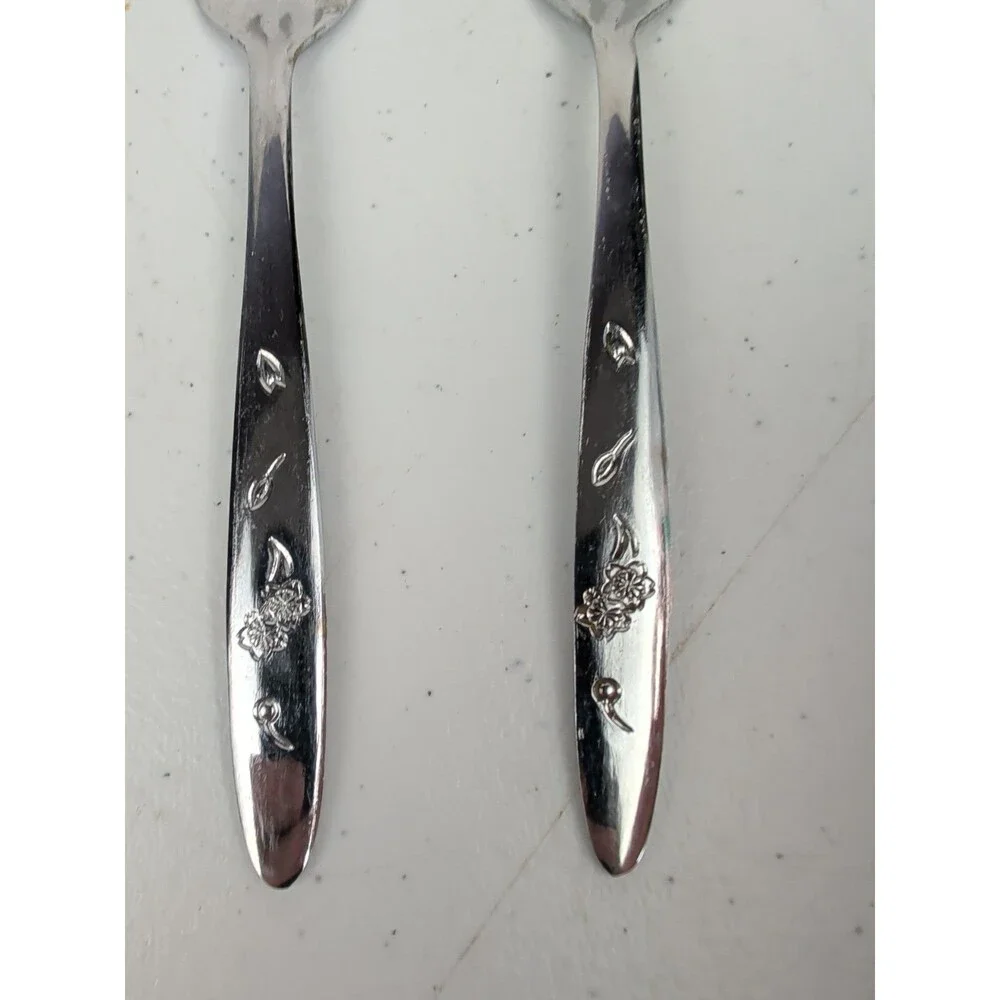 REO Crest American Beauty Accent Salad Forks Stainless Steel Japan Set Of 2
